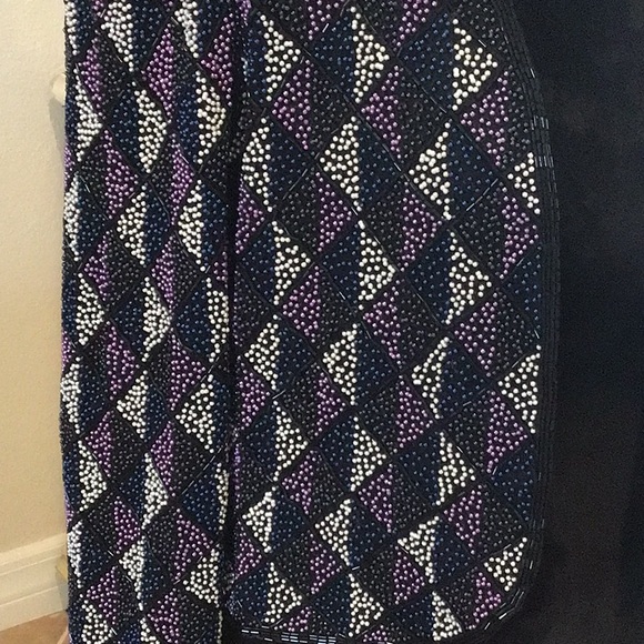 Nipon Night vintage beaded jacket, black/blue/white/purple, XL, NWT - Picture 4 of 14